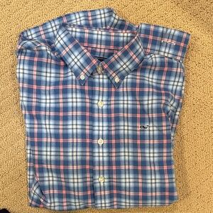 Vineyard Vines Blue and Pink Checkered Shirt